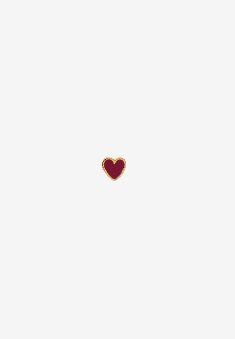 Petit Love Heart ørering - Burgundy