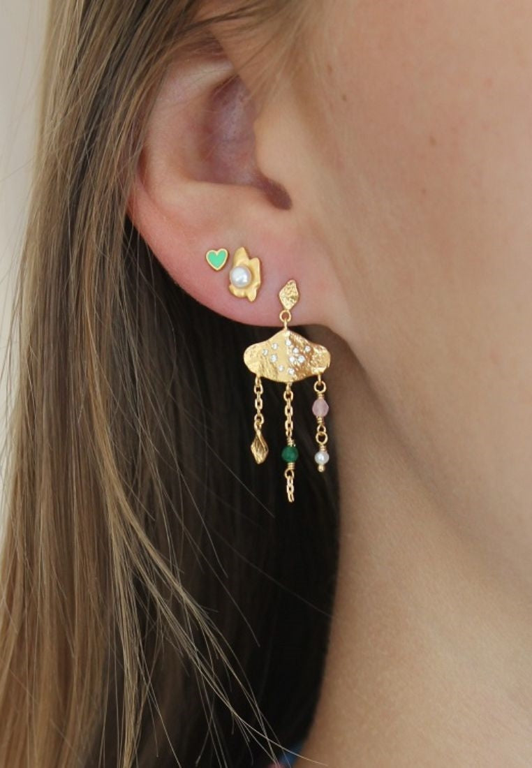 Petit Shelly Pearl ørering - Gold