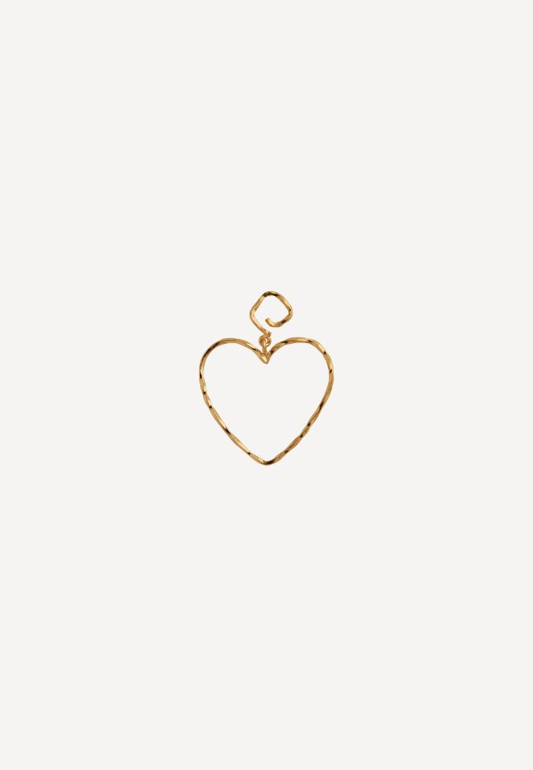 Funky Heart ørering - Gold