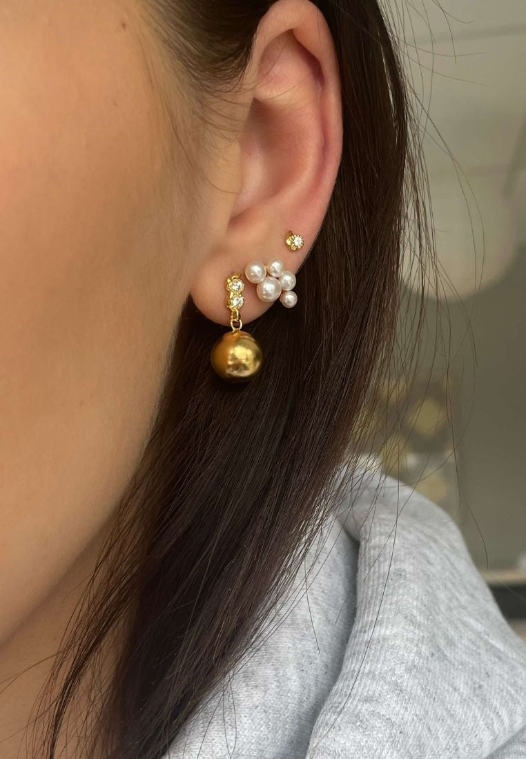 Twin Flow & Disco Ball ørering - Gold