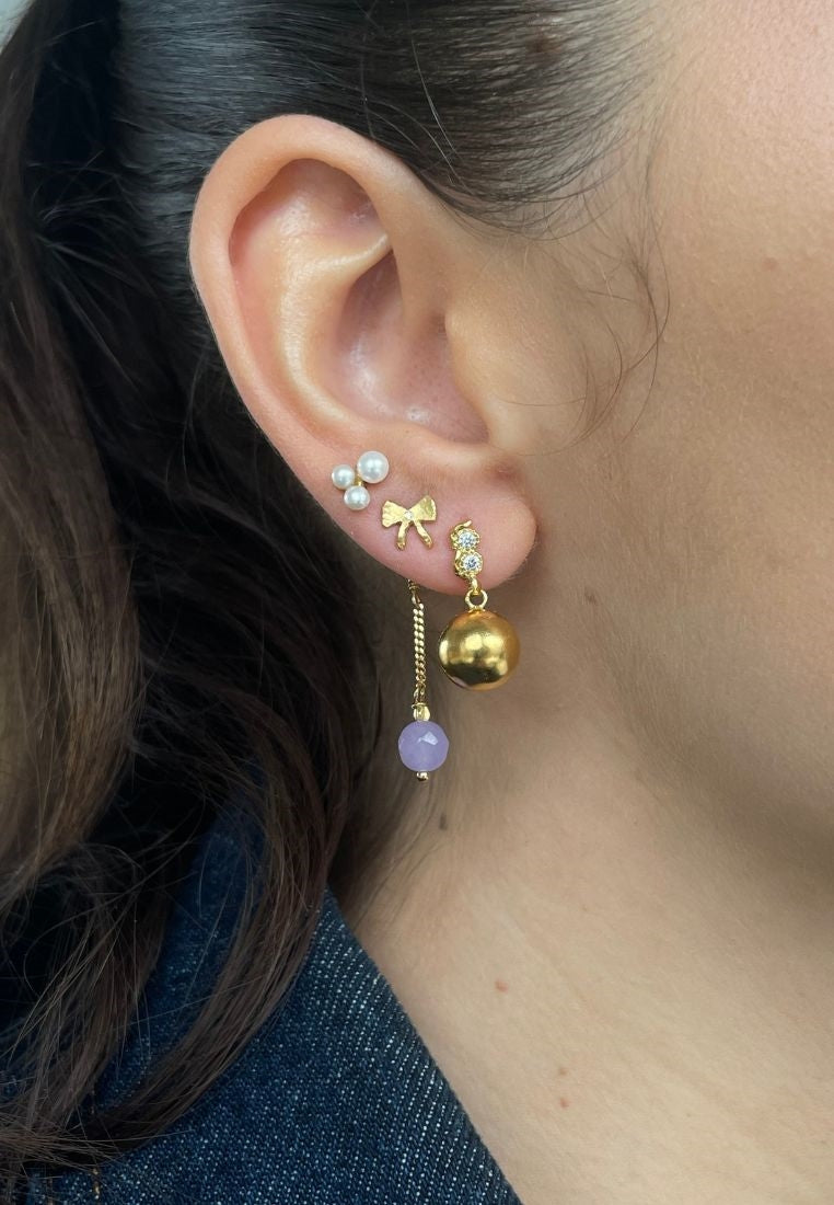 Cherie Bon Bon ørering - Gold/Lilac