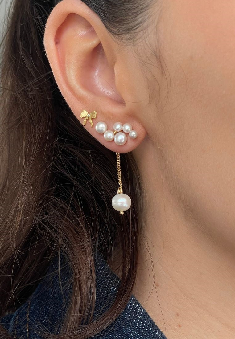 Cherie Bon Bon ørering - Gold/White