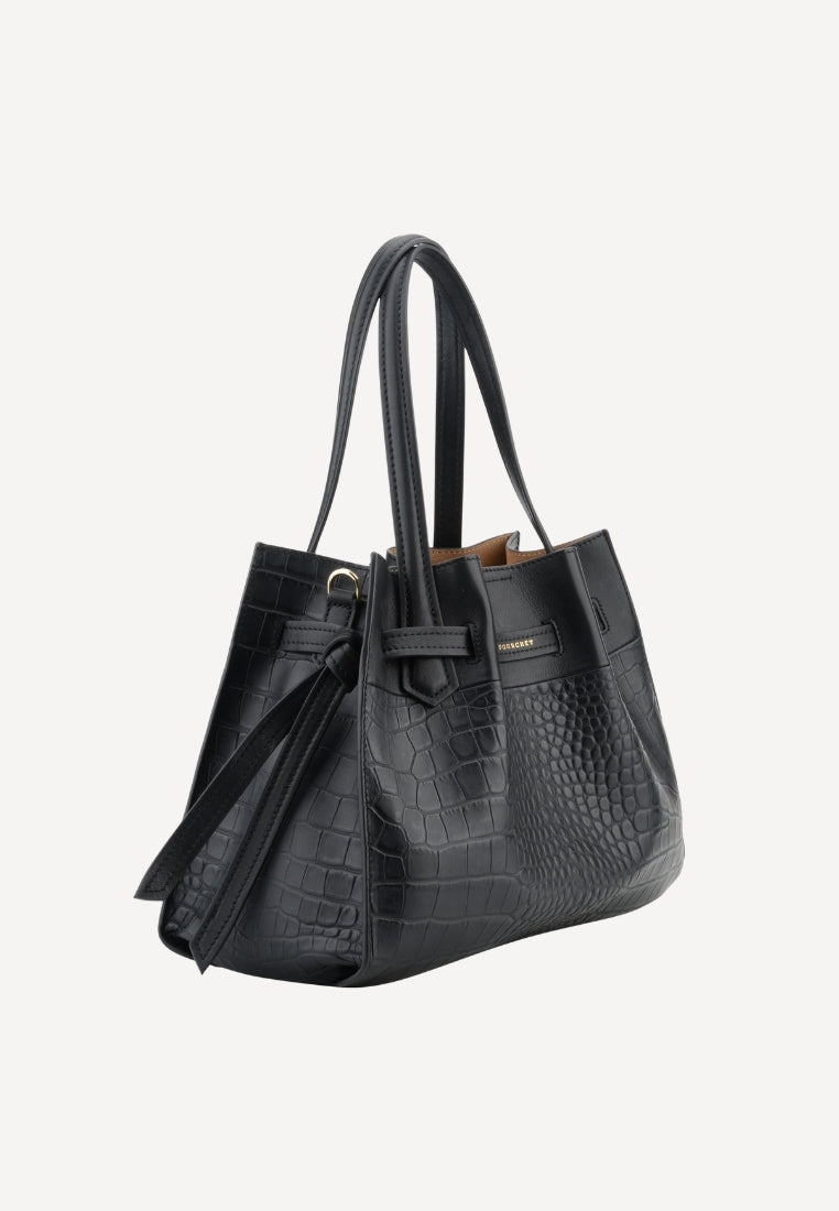 20187 Blossom Large taske - Croco Black