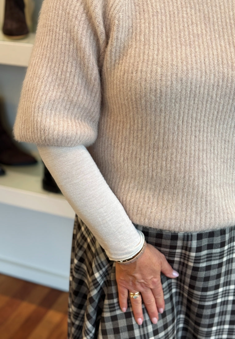 500148 Thea striktrøje - Light Beige