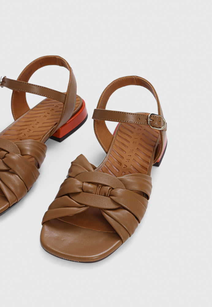 Tusack sandal - Camel/Tomate