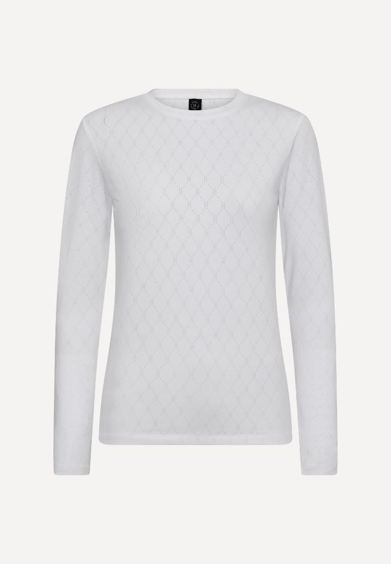 600-14 langærmet t-shirt - White