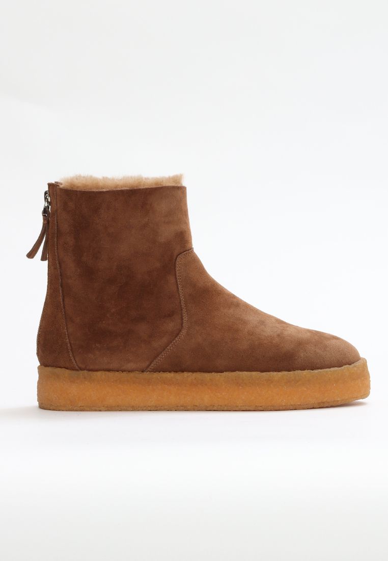 Ana støvle - Suede Cognac