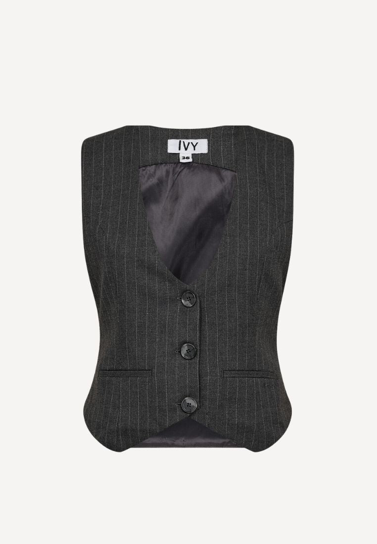 Alanis vest - Pin Stripe Grey