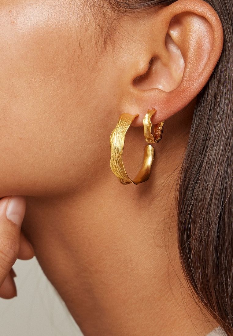 Ane large hoops ørering - Gold