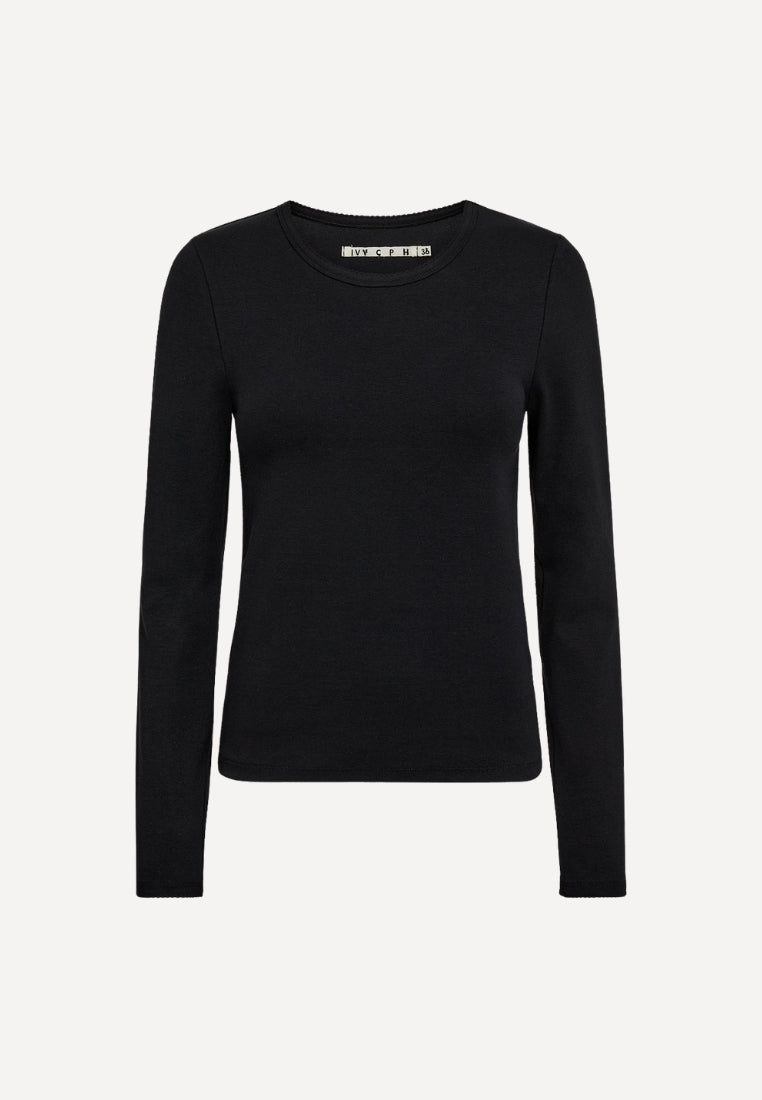 Anita langærmet t-shirt - Black
