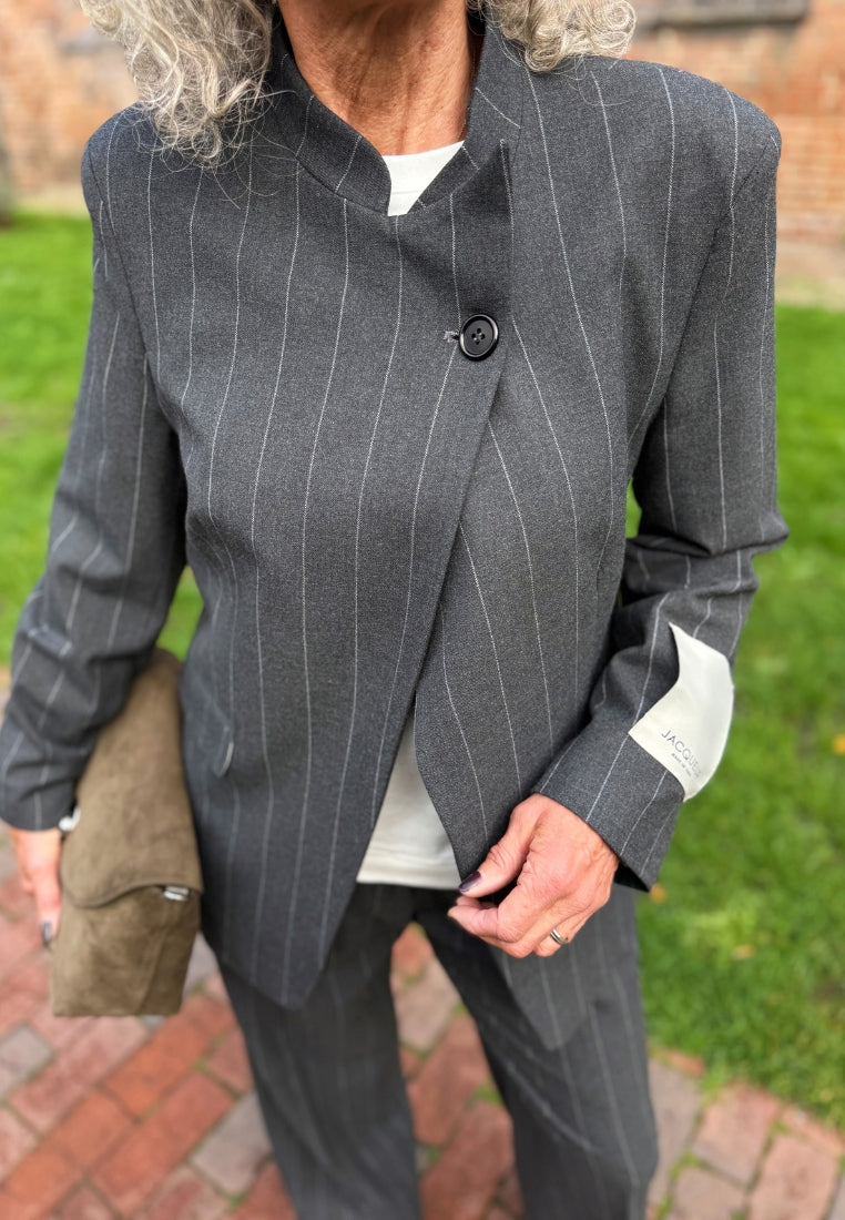 Aria blazer - Wide Stripe Grey