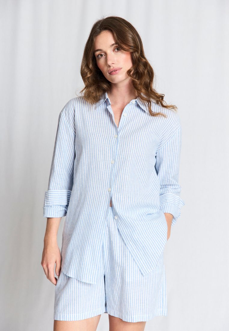 BS Marietta skjorte - Light Blue/White