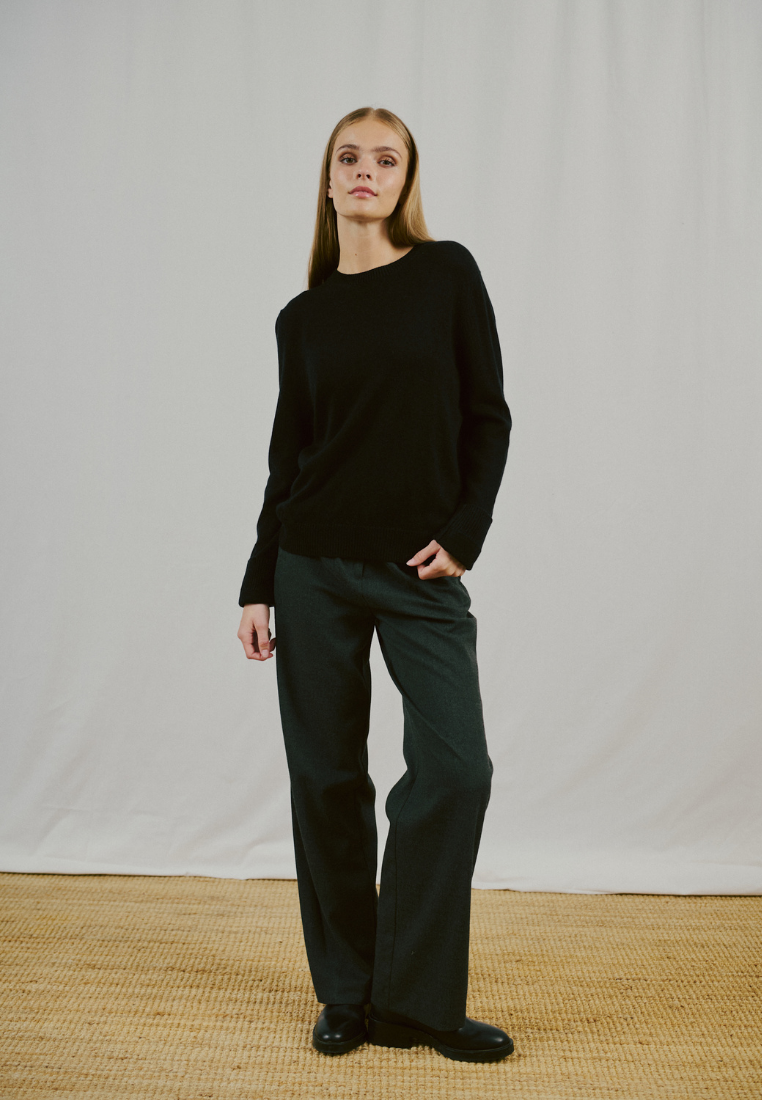 BS Brunhild striktrøje - Black