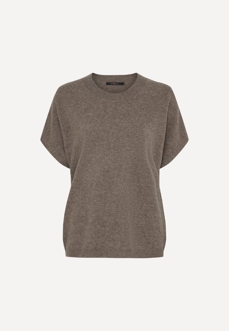 500085 striktrøje - Ash Brown Melange