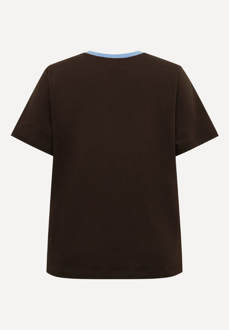 BasGO t-shirt - Chocolate / Blue Print