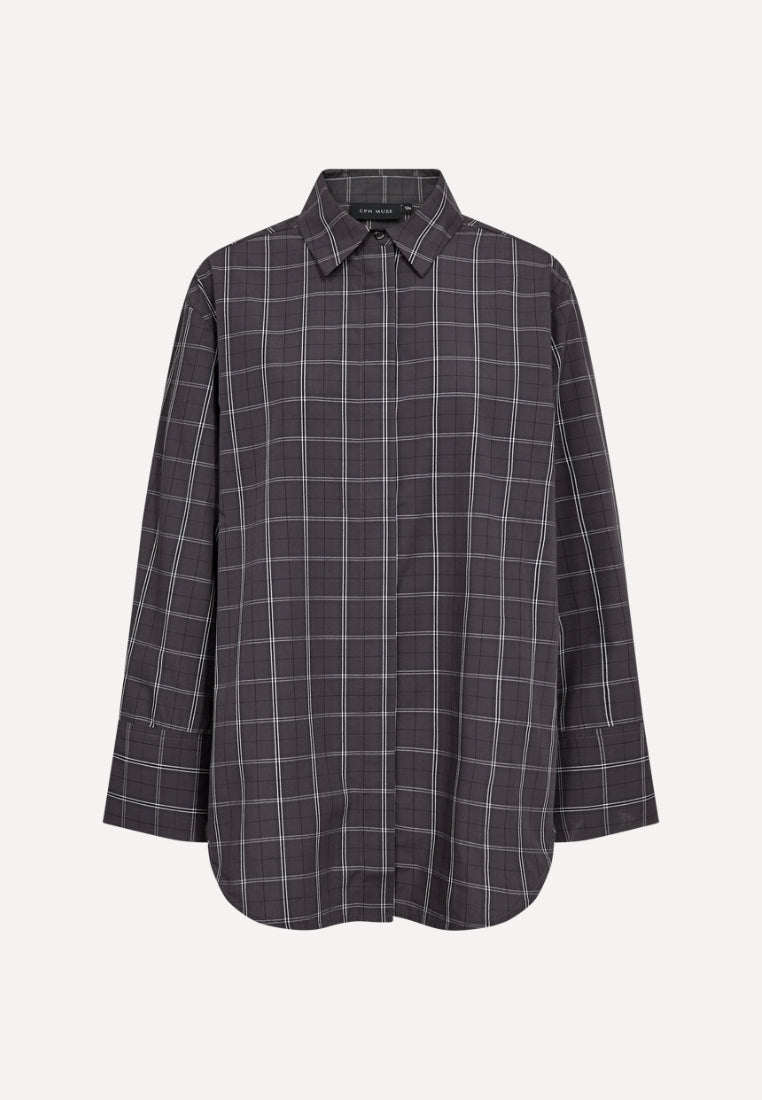 CMAurora bluse - Gray Pinstripe W. Black