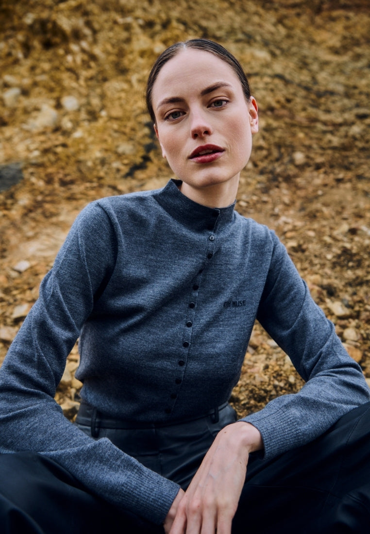 CMKenna cardigan - Gray Pinstripe