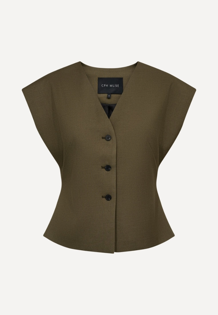 CMTenna vest - Ivy Green Melange