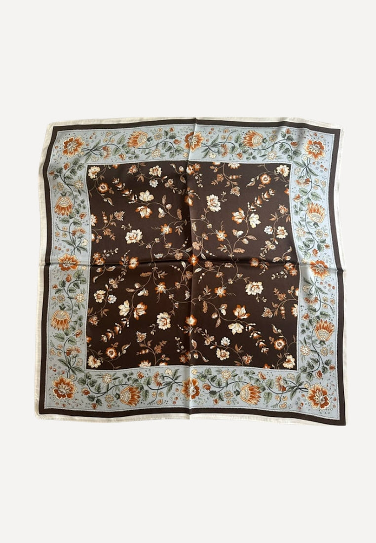 Effie silketørklæde - Brown/Blue