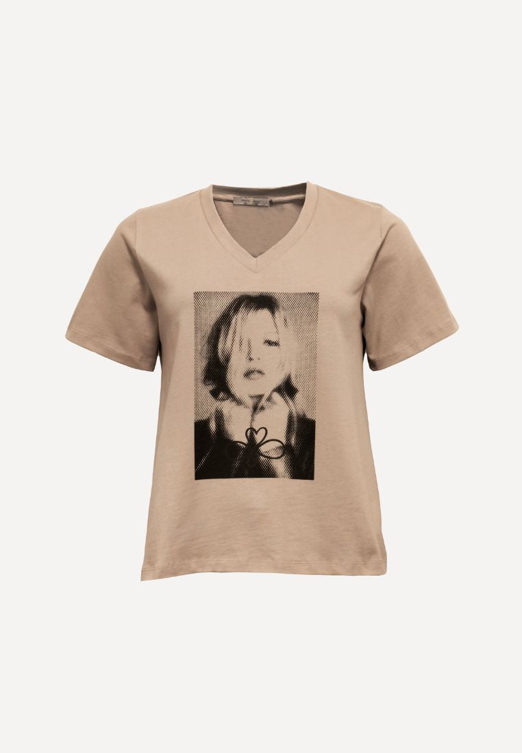 Face V t-shirt - Sand/Black