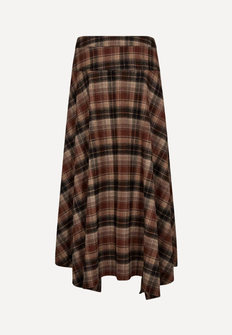 FleurGO nederdel - Brown Checks