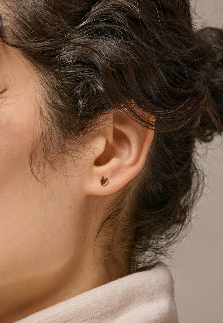 Heart studs øreringe - Gold