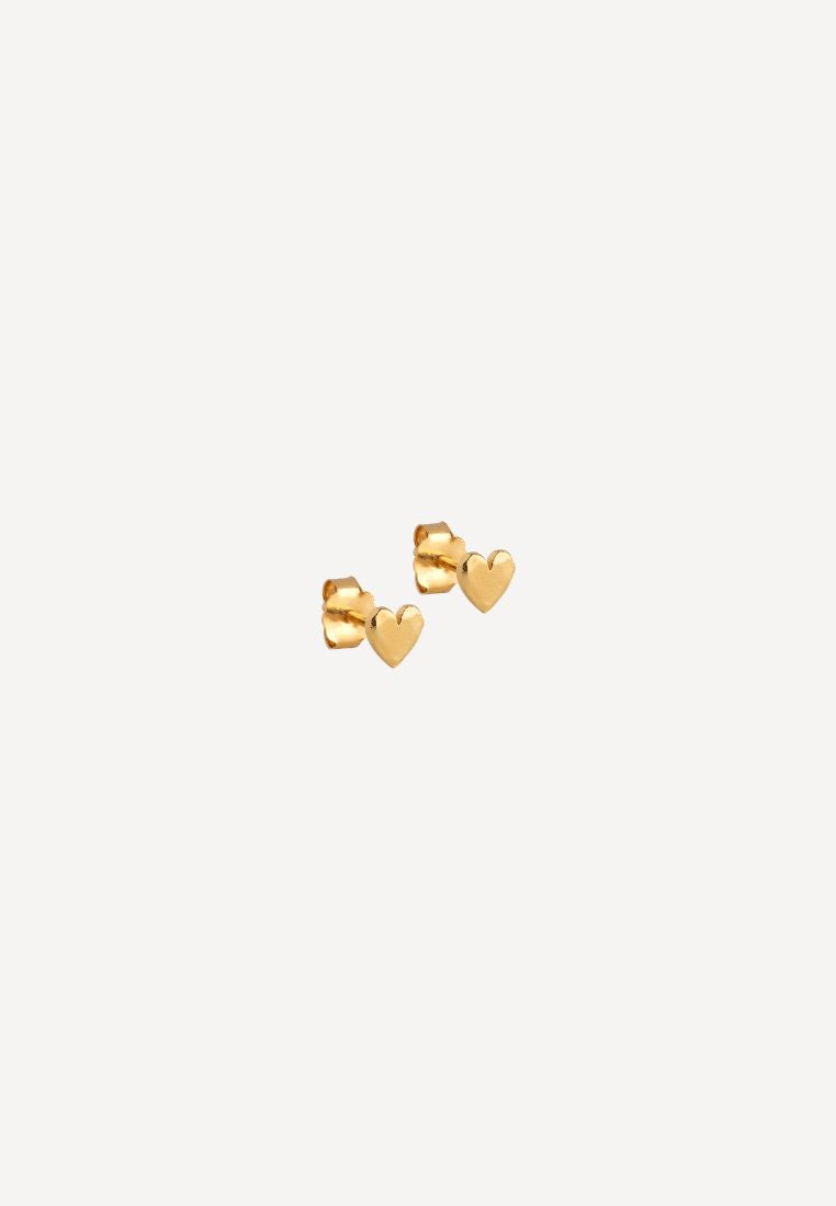 Heart studs øreringe - Gold
