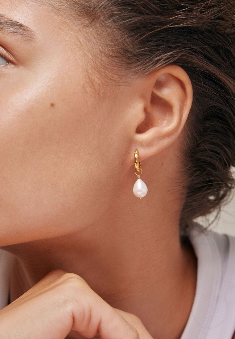 Hoops significant ørering - Gold/Pearl