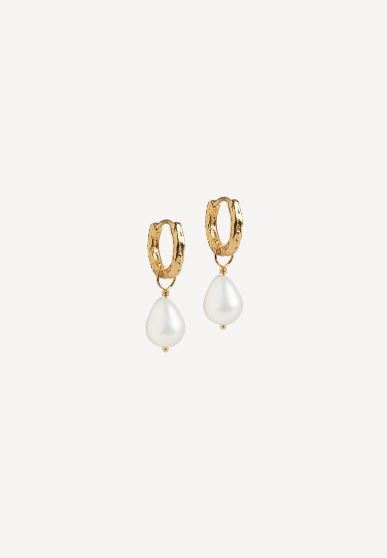 Hoops significant ørering - Gold/Pearl