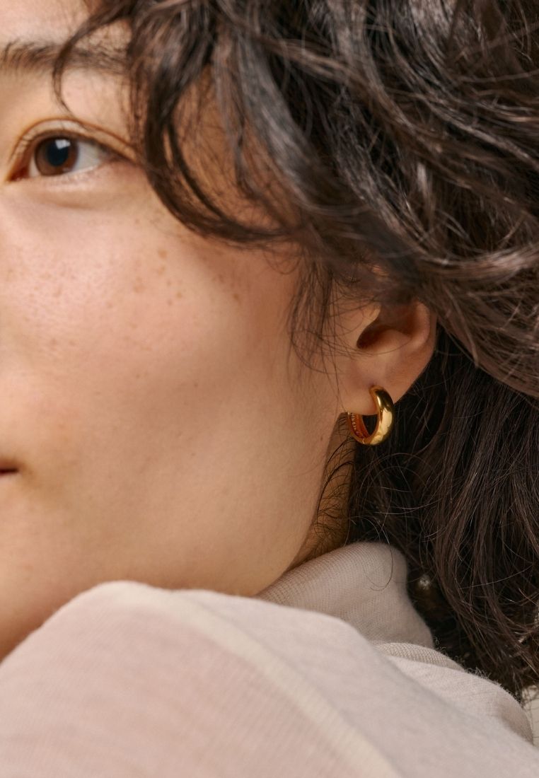 Hoops wide 15 ørering - Gold