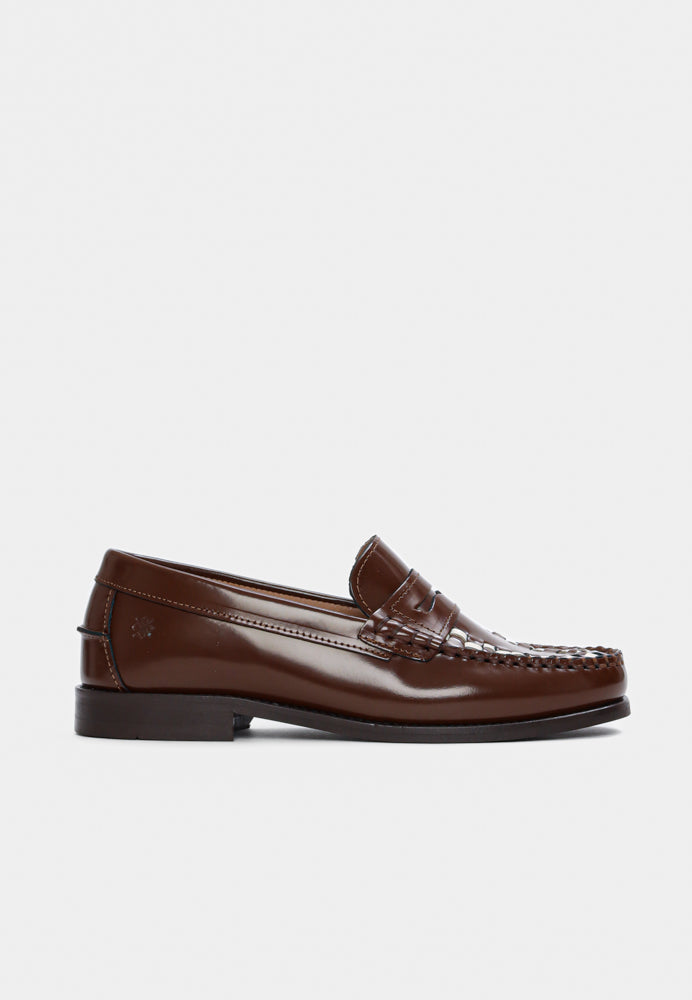 The Sofia loafer - Brown/White Polido
