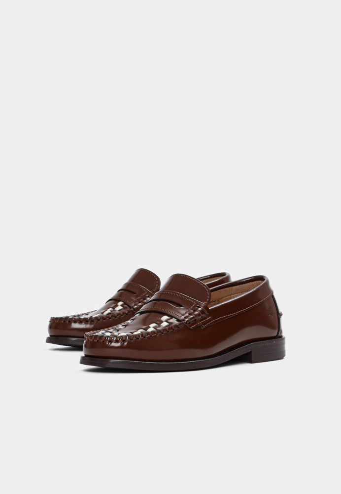 The Sofia loafer - Brown/White Polido