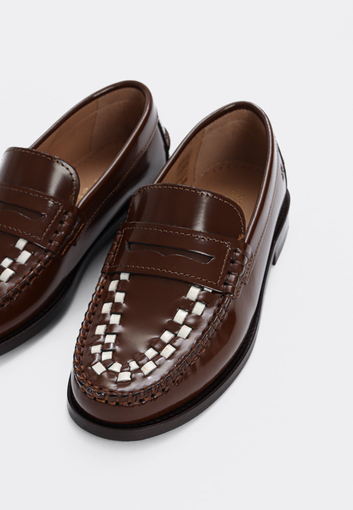 The Sofia loafer - Brown/White Polido