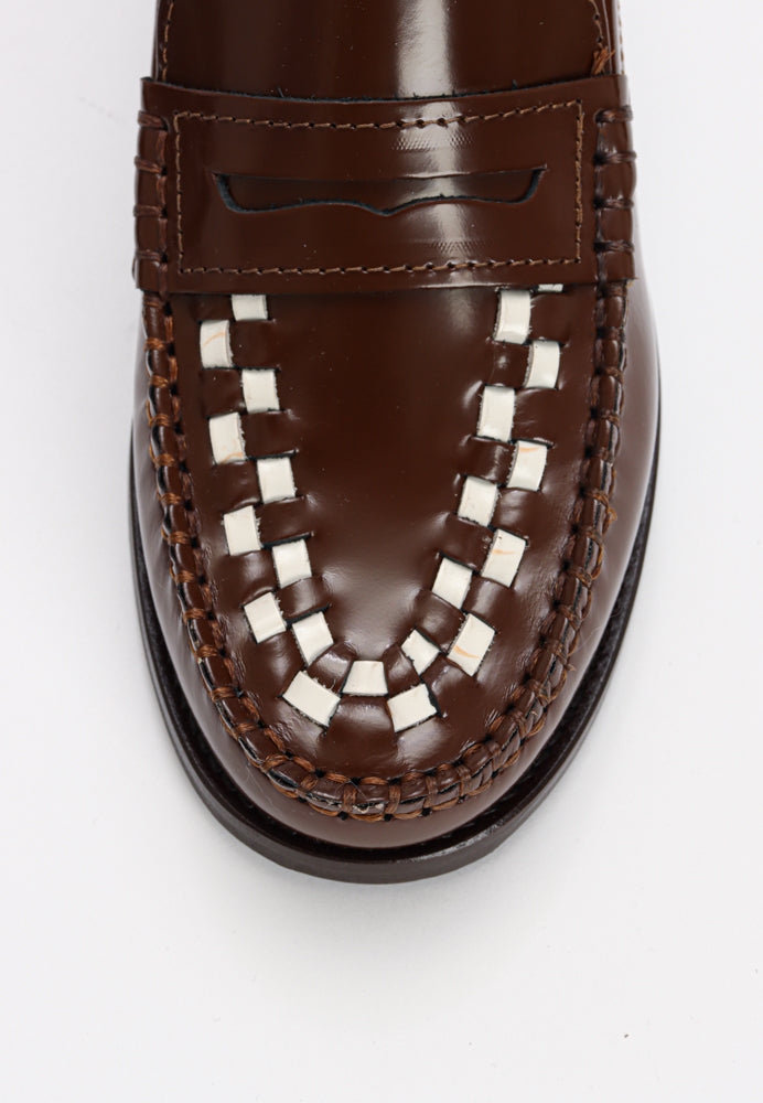 The Sofia loafer - Brown/White Polido