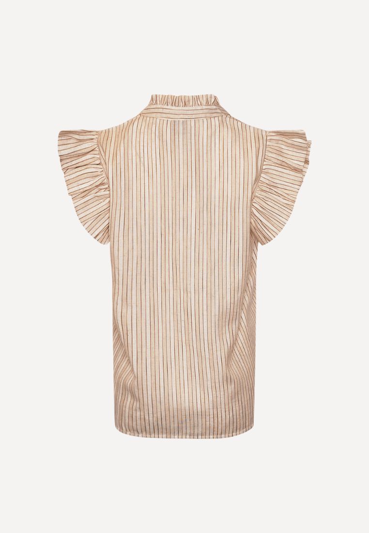 Iris top - Beige/Camel Stripe