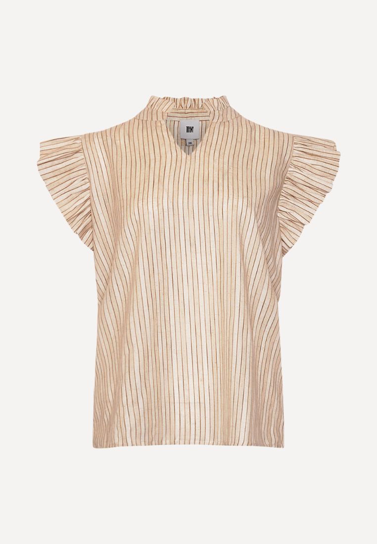 Iris top - Beige/Camel Stripe