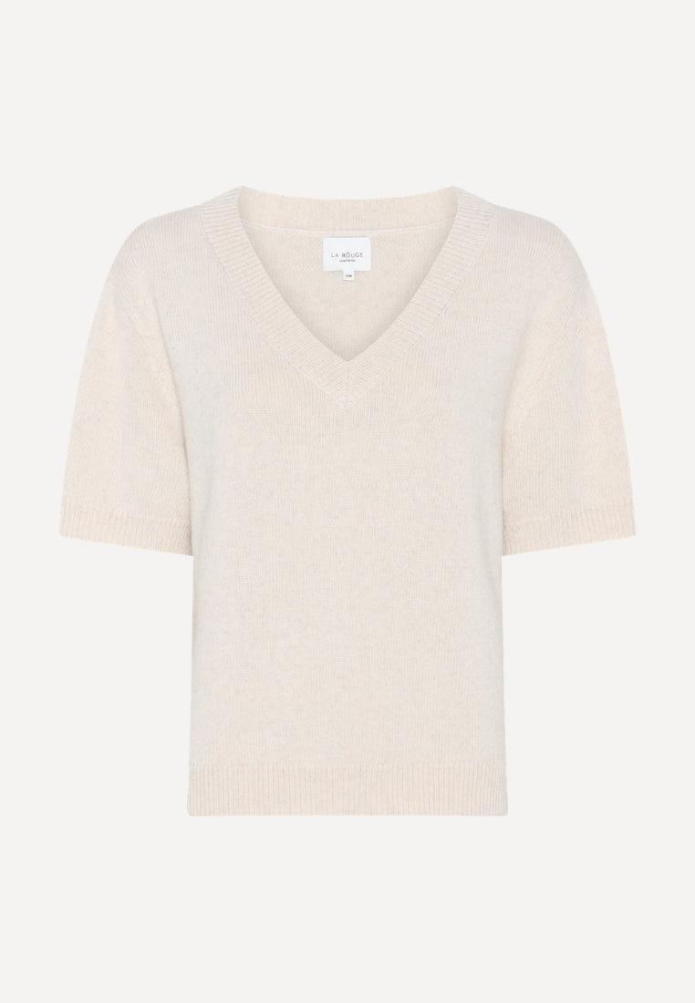 Julie S/S striktrøje - Off White