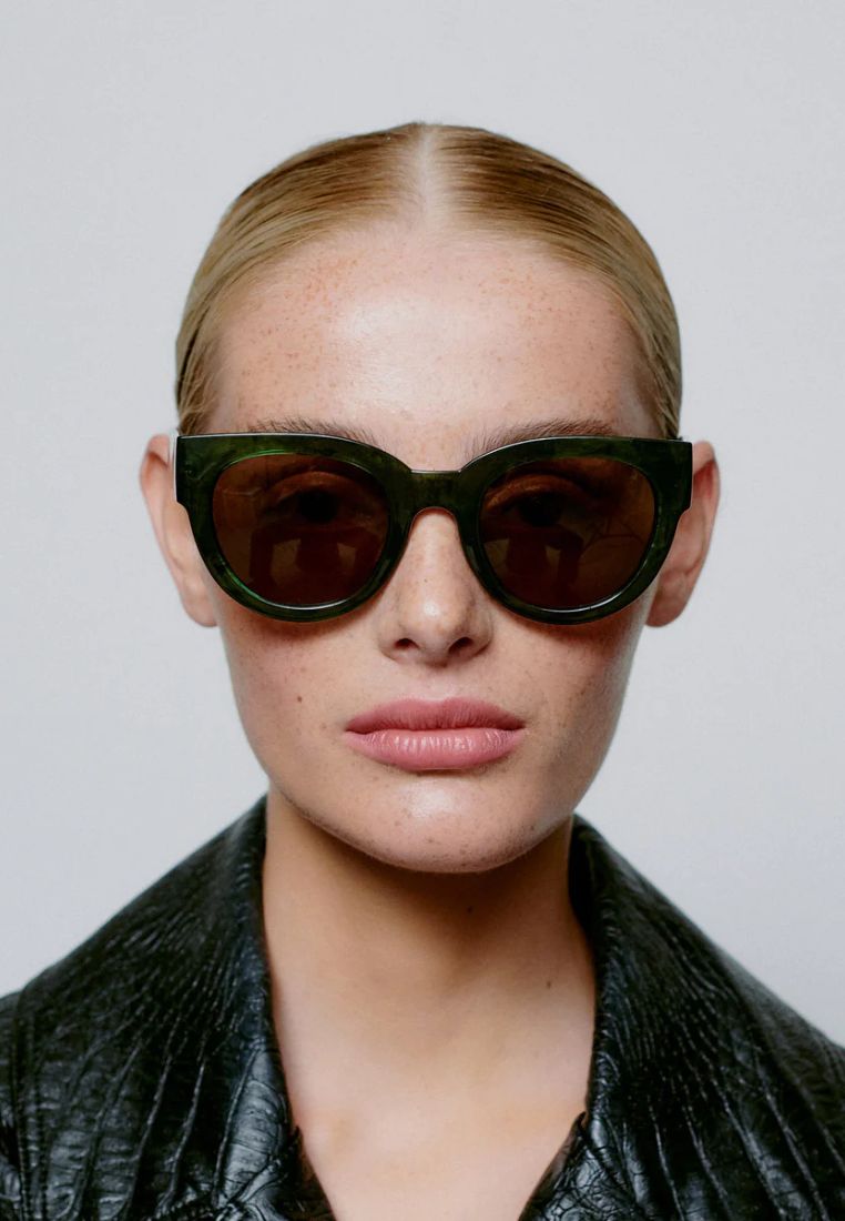 Lilly solbriller - Green Marble Transparent