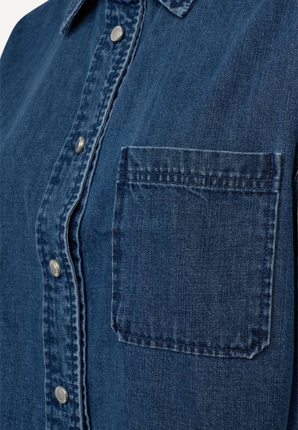 Malika Uta Oversize skjorte - Mid Blue Denim
