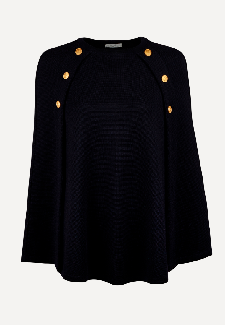 Mary Knitted poncho- Black