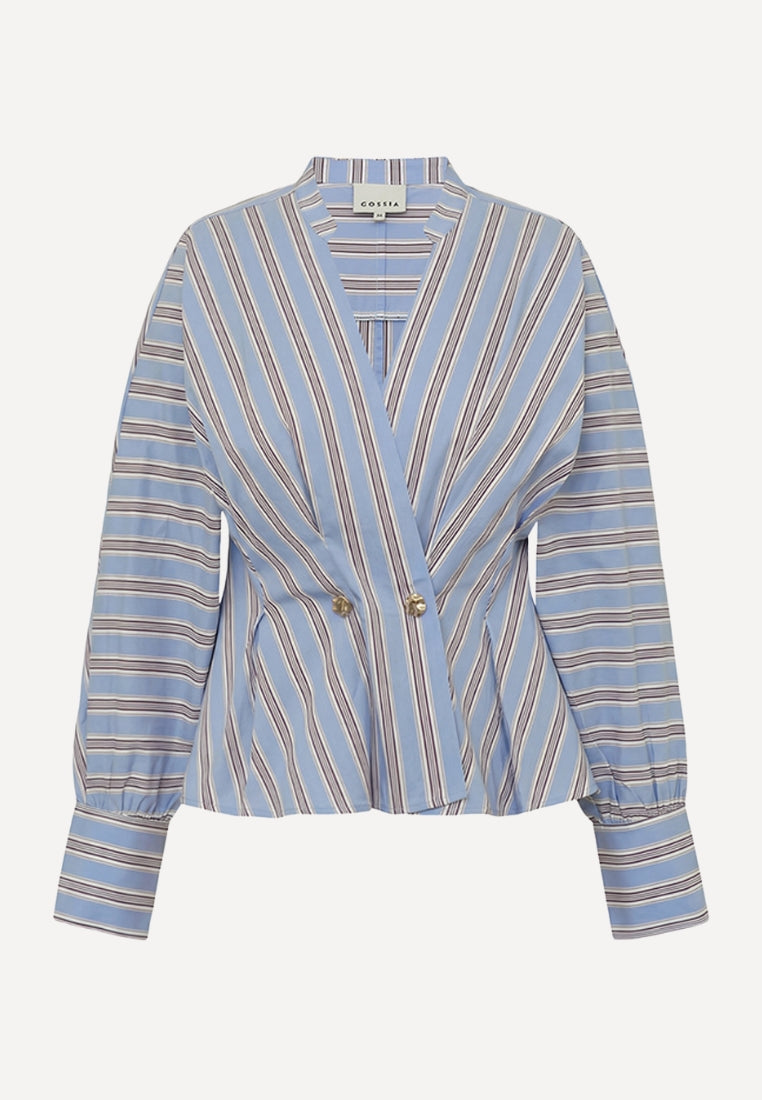 MieGO bluse - Blue / Brown Stripes