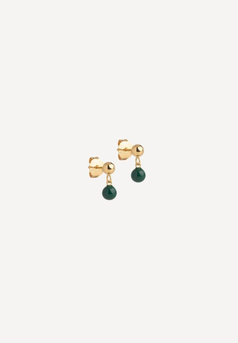 Mina studs ørering - Petrol Green