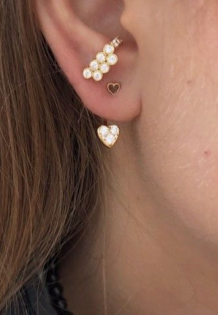 Petit Love Heart ørering - Mocha
