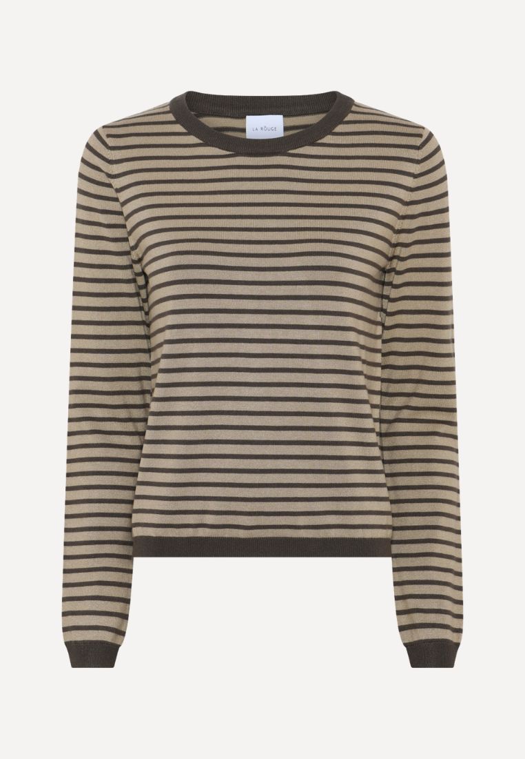 Sailor L/S strik - Sand/Brown Stripe