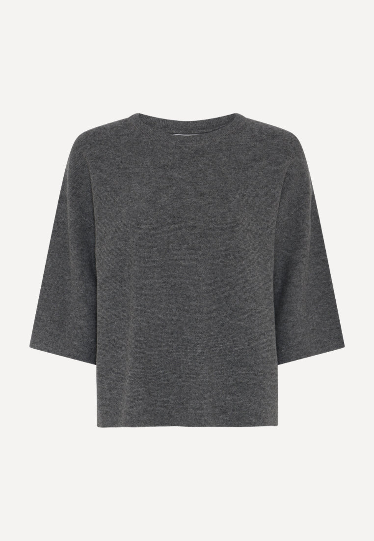 Sissel striktrøje - Grey Melange