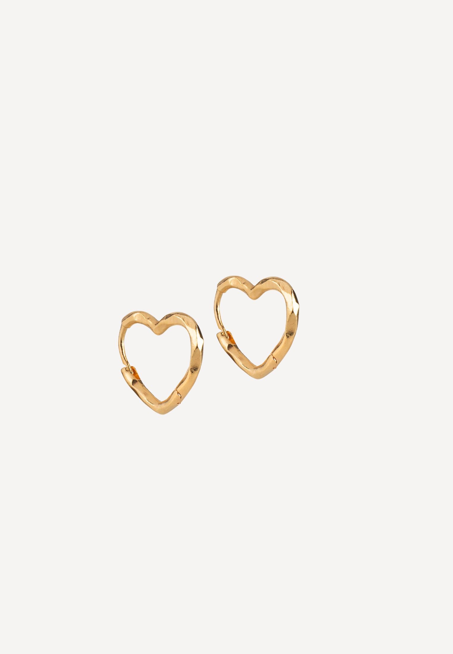 Small Heart Hoops - Gold