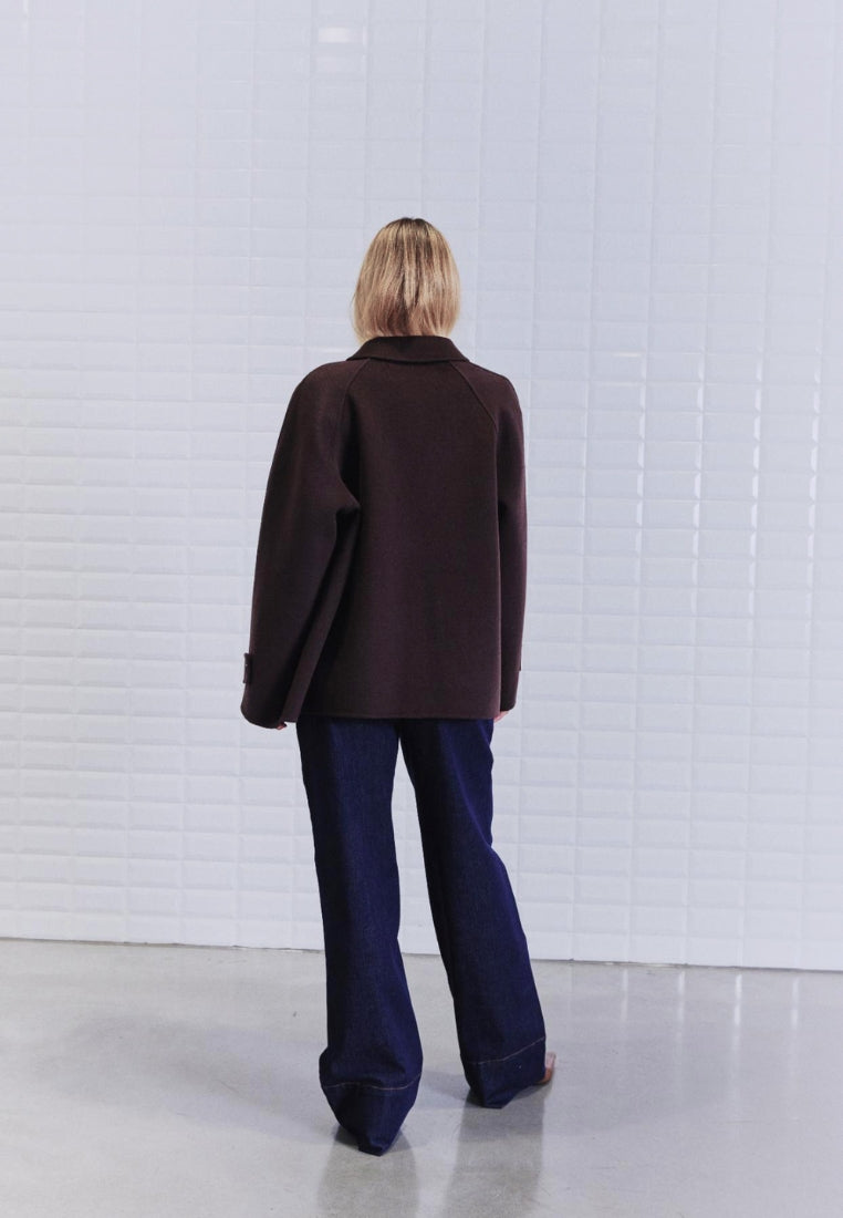 WBLLucia Mel Wool jakke - Dark Brown