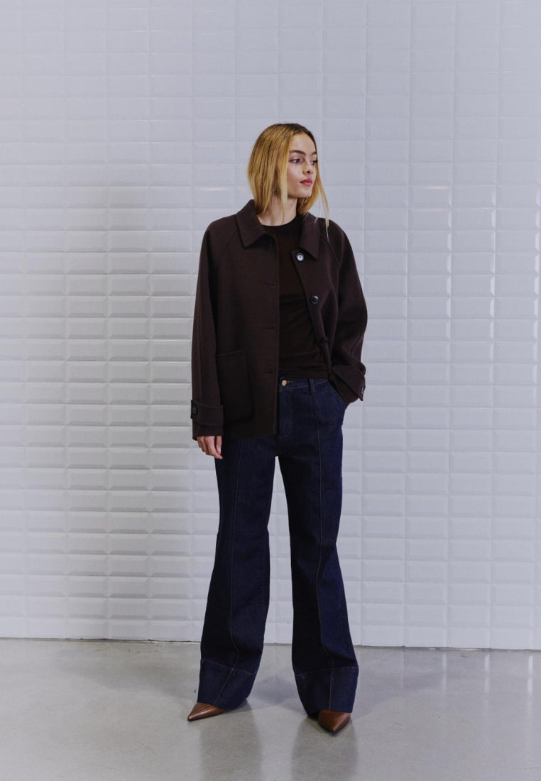 WBLLucia Mel Wool jakke - Dark Brown
