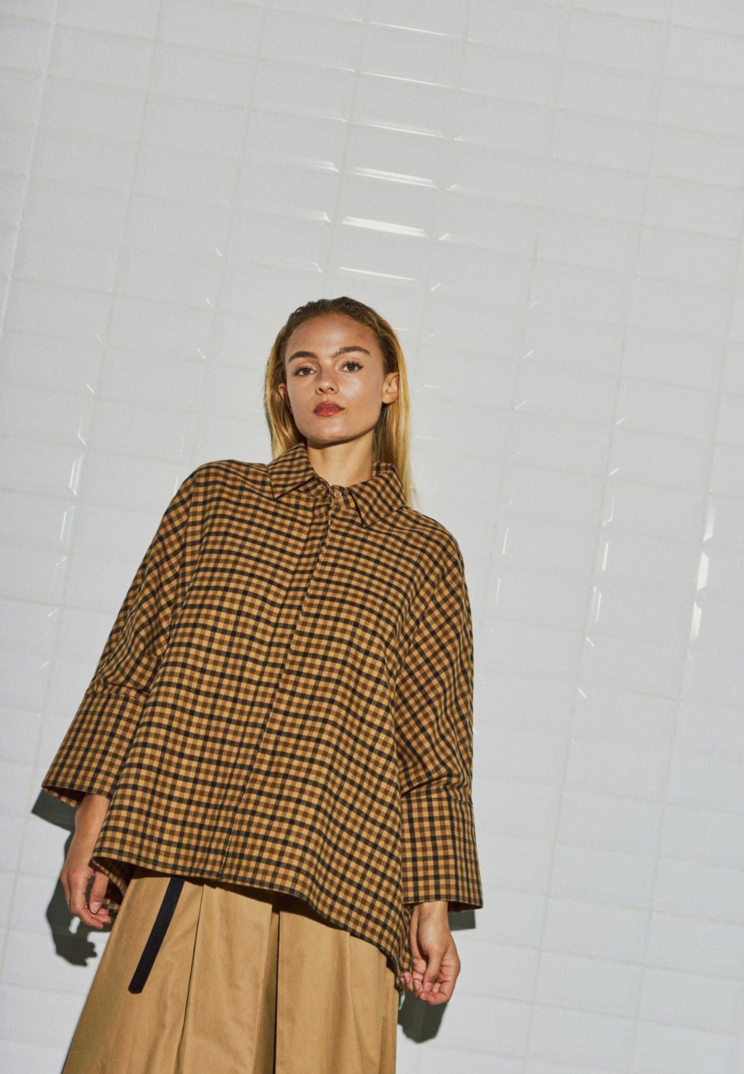 WBLmadison Check Bat Shirt - Camel Check