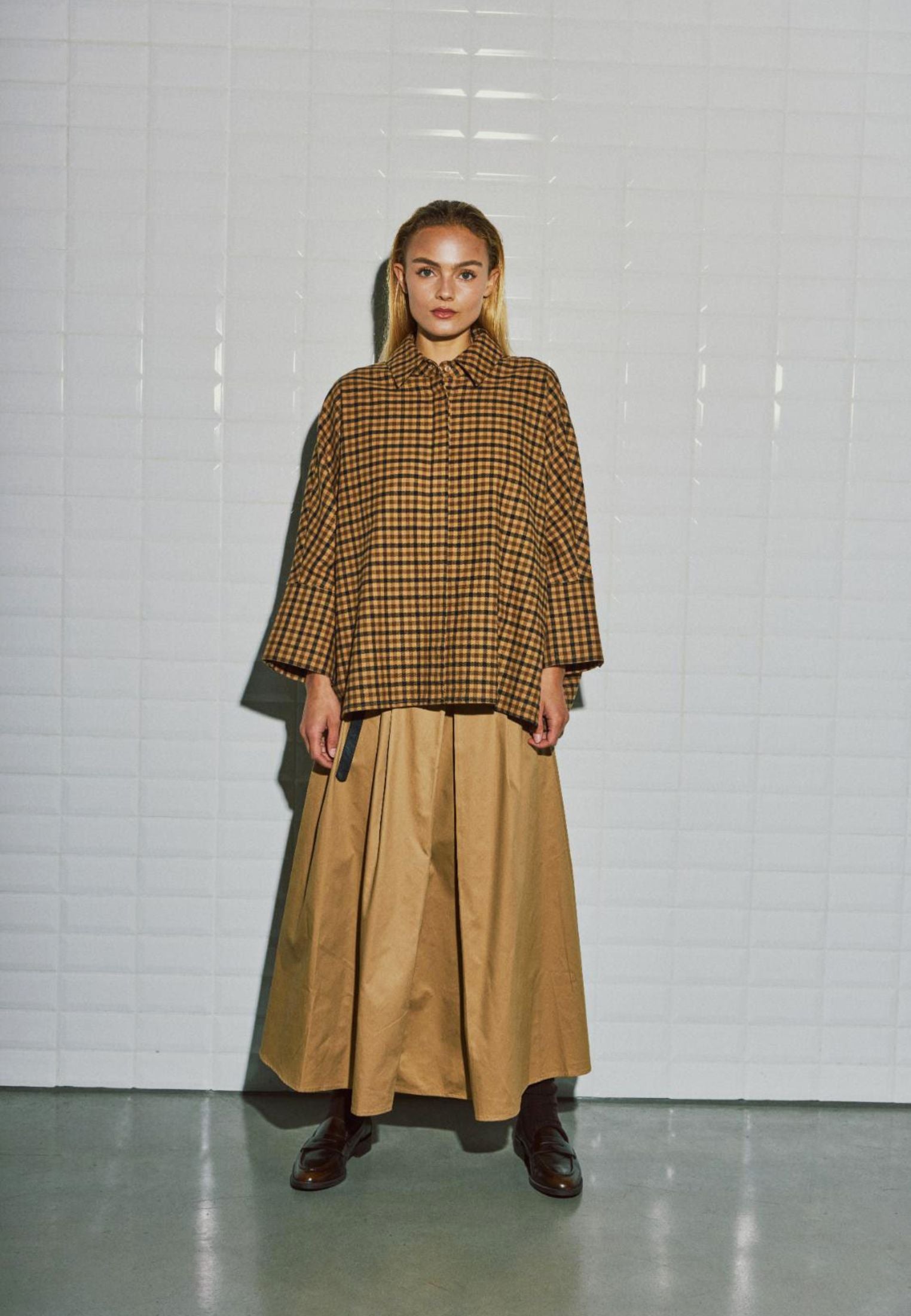 WBLmadison Check Bat Shirt - Camel Check